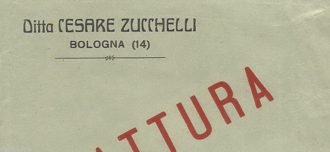 Busta Pubblicitaria Ditta Cesare Zucchelli, Bologna, Anni '20