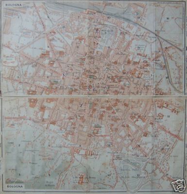 Mappa Topografica Di Bologna, Anni '20, Vallardi TCI