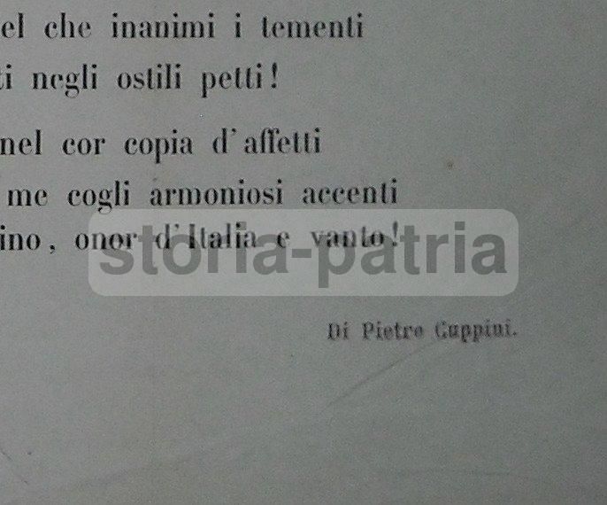 Sonetto La Facondia Di Pietro Cuppini Per Giuseppe De Andreis, Bologna 1861
