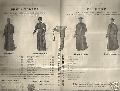 Catalogo Sartoria Ecclesiastica Bisi Bologna 1939 Illustrato