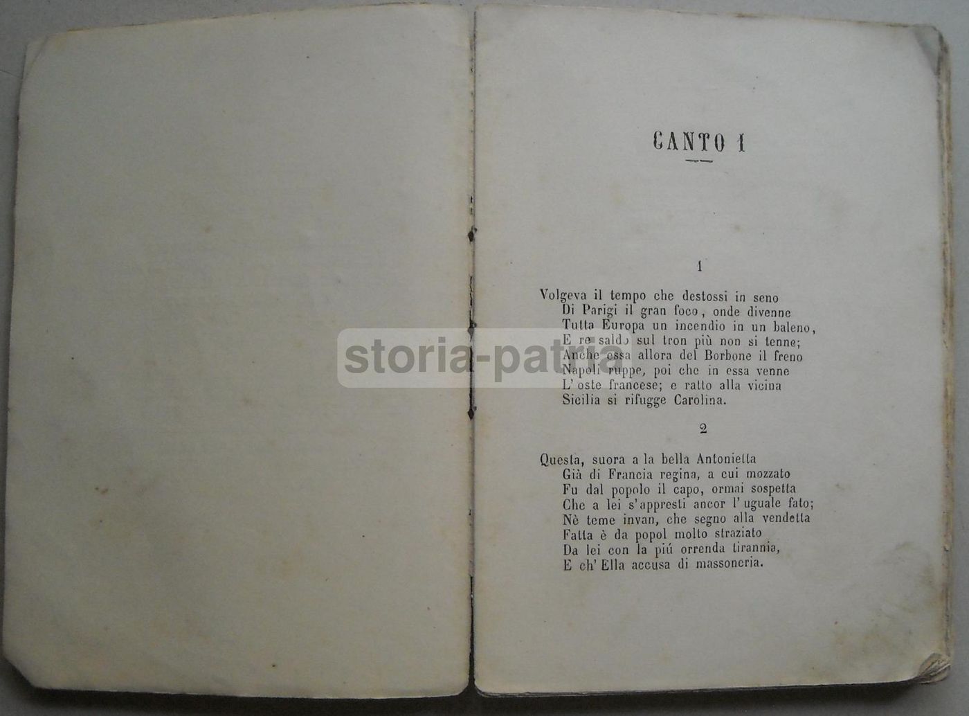 Antonio Tarzia: Versi (1870)   Il Romito Di Pesaca O La Calabria Nel 1799