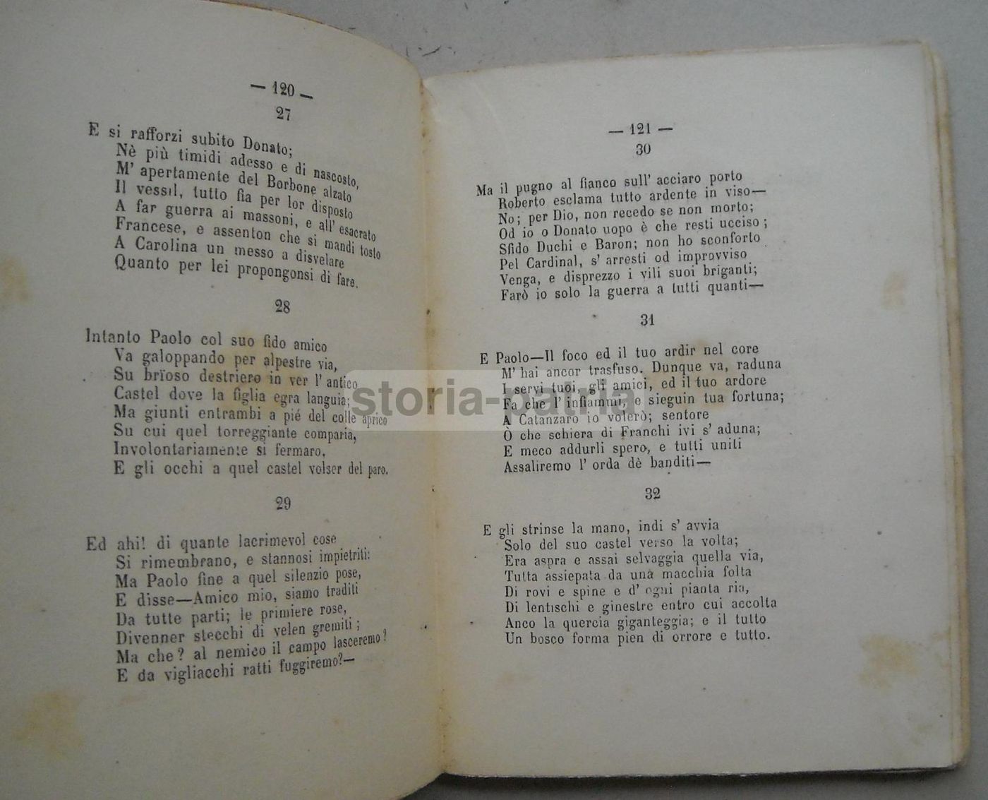 Antonio Tarzia: Versi (1870)   Il Romito Di Pesaca O La Calabria Nel 1799