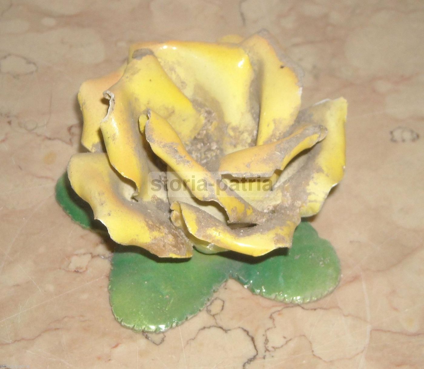 Scultura In Ceramica A Forma Di Rosa, Manifattura Napoletana, Anni '30