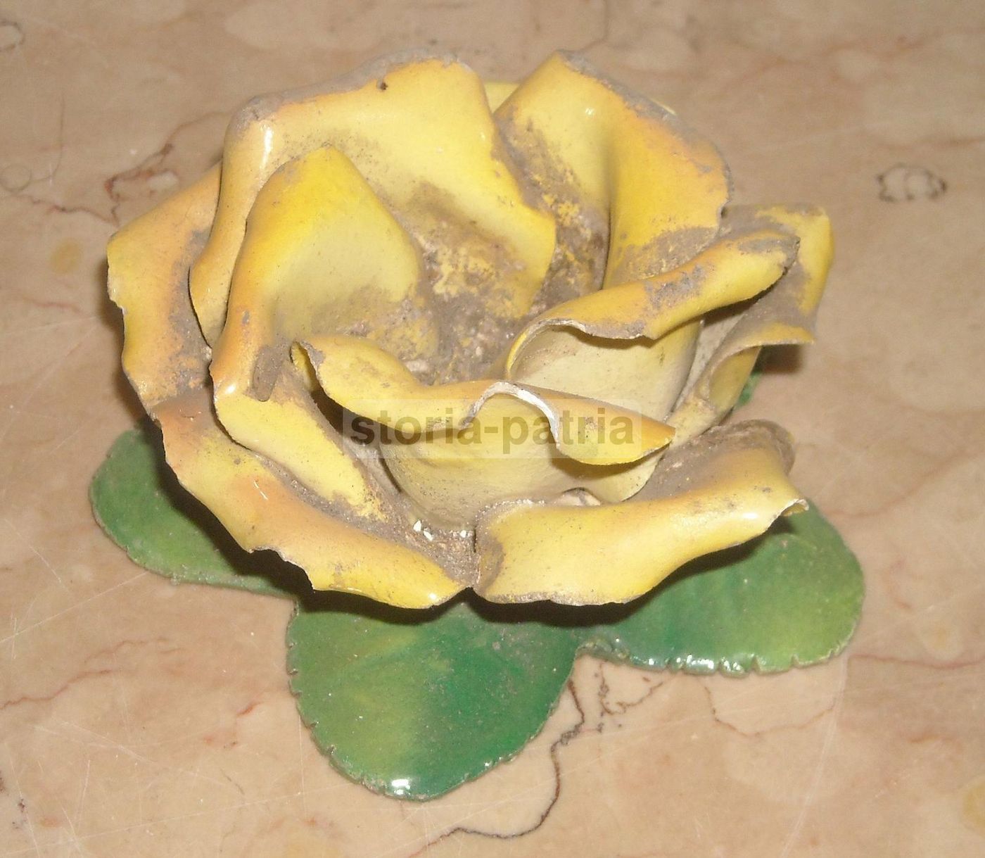 Scultura In Ceramica A Forma Di Rosa, Manifattura Napoletana, Anni '30