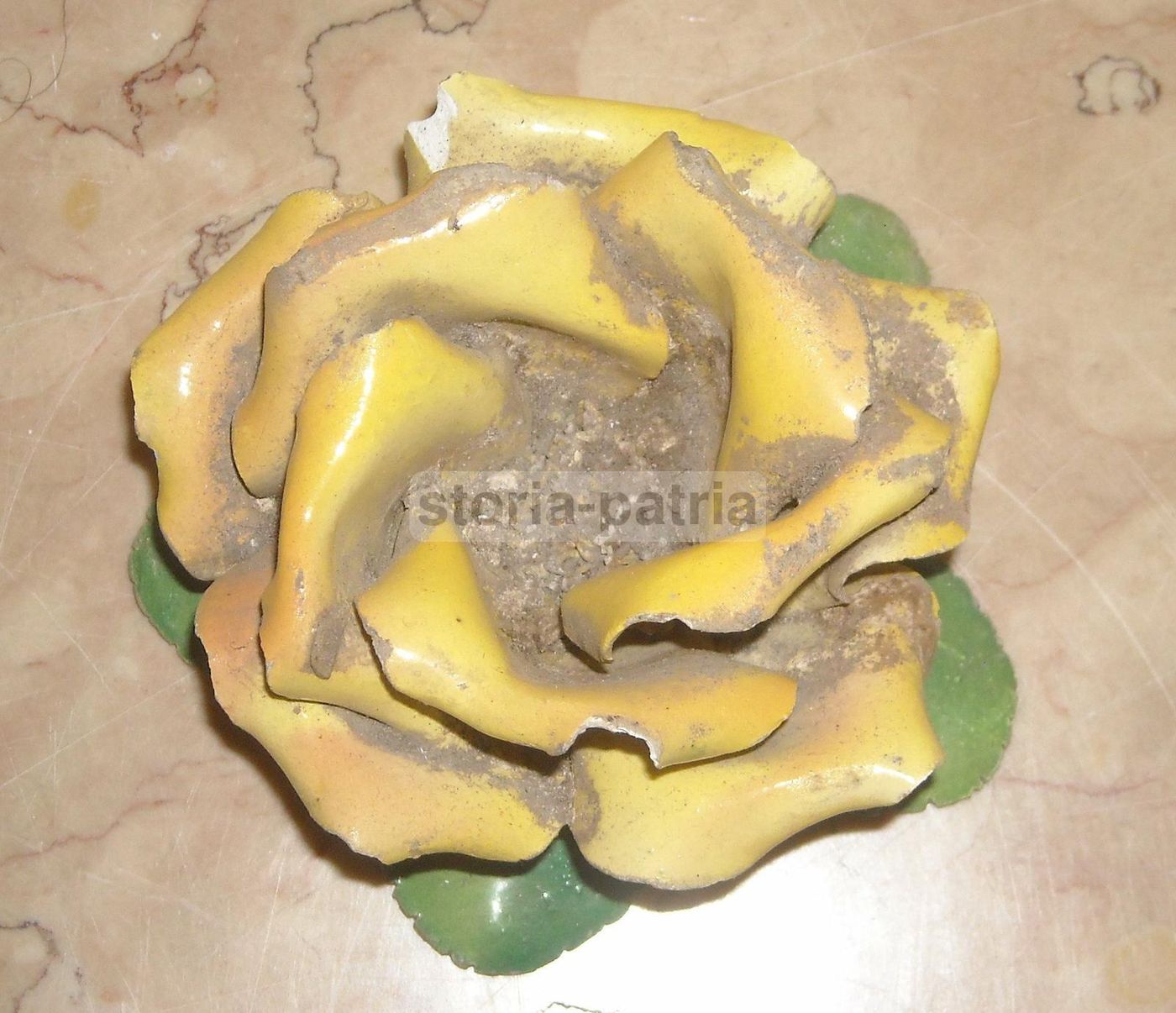 Scultura In Ceramica A Forma Di Rosa, Manifattura Napoletana, Anni '30