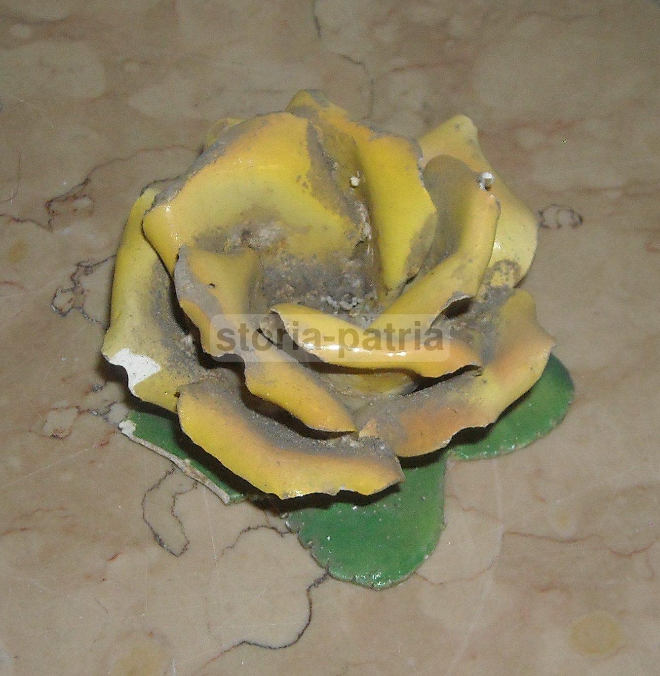 Scultura In Ceramica A Forma Di Rosa, Manifattura Napoletana, Anni '30