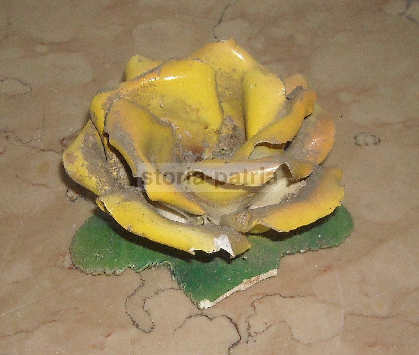 Scultura In Ceramica A Forma Di Rosa, Manifattura Napoletana, Anni '30