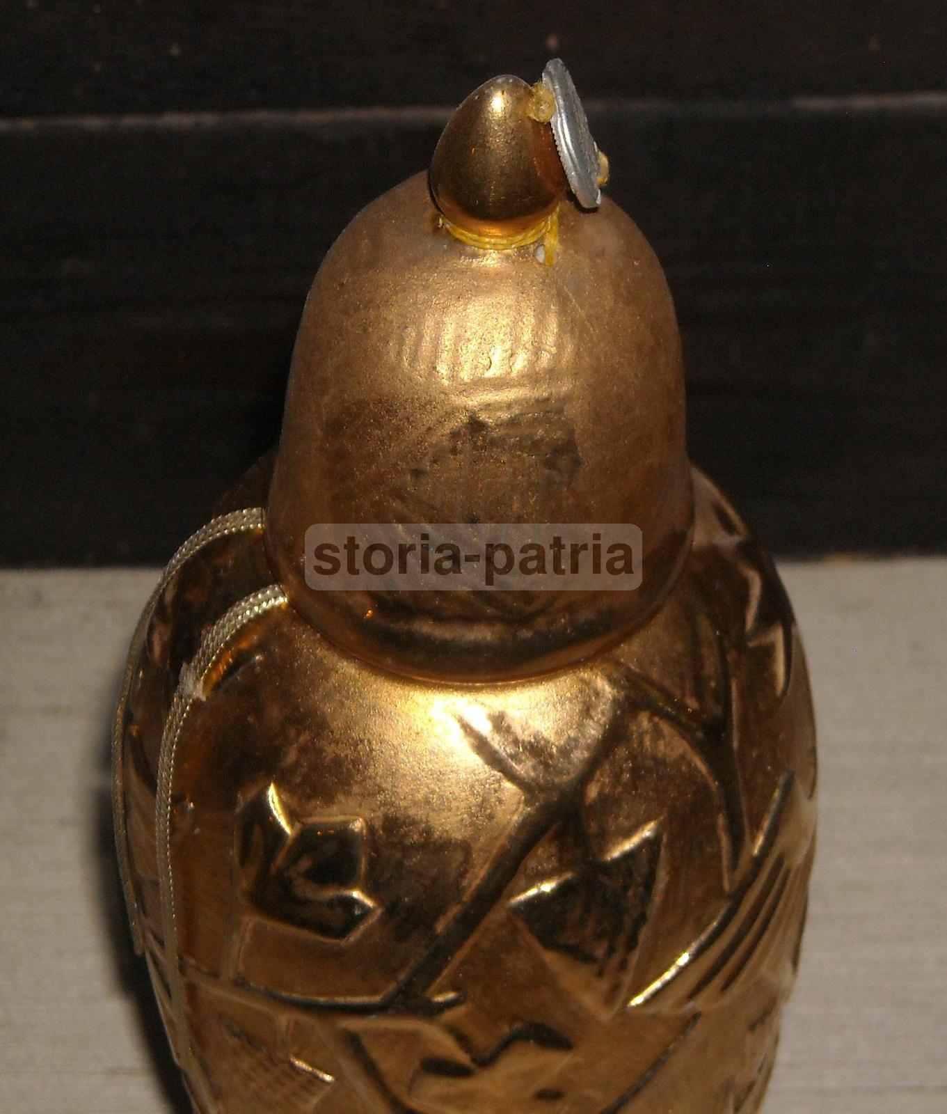 Bottiglia Da Liquore In Ceramica Decorata Con Rilievi Dorati, Anni '50