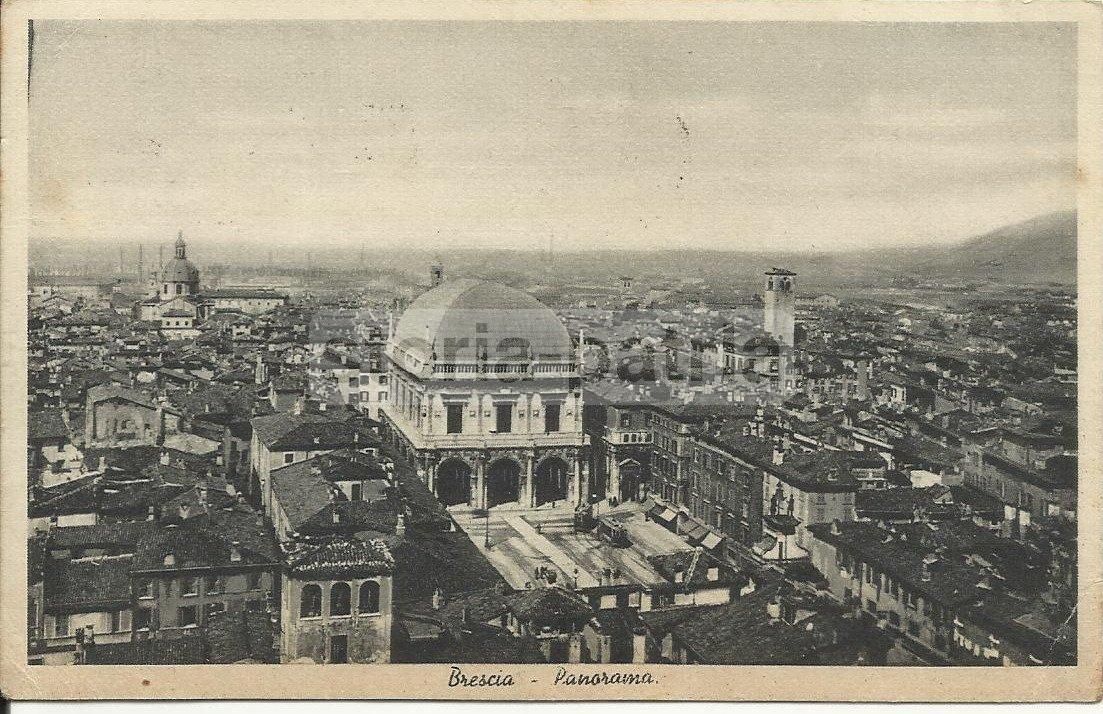 Cartolina Panoramica Di Brescia, 1942