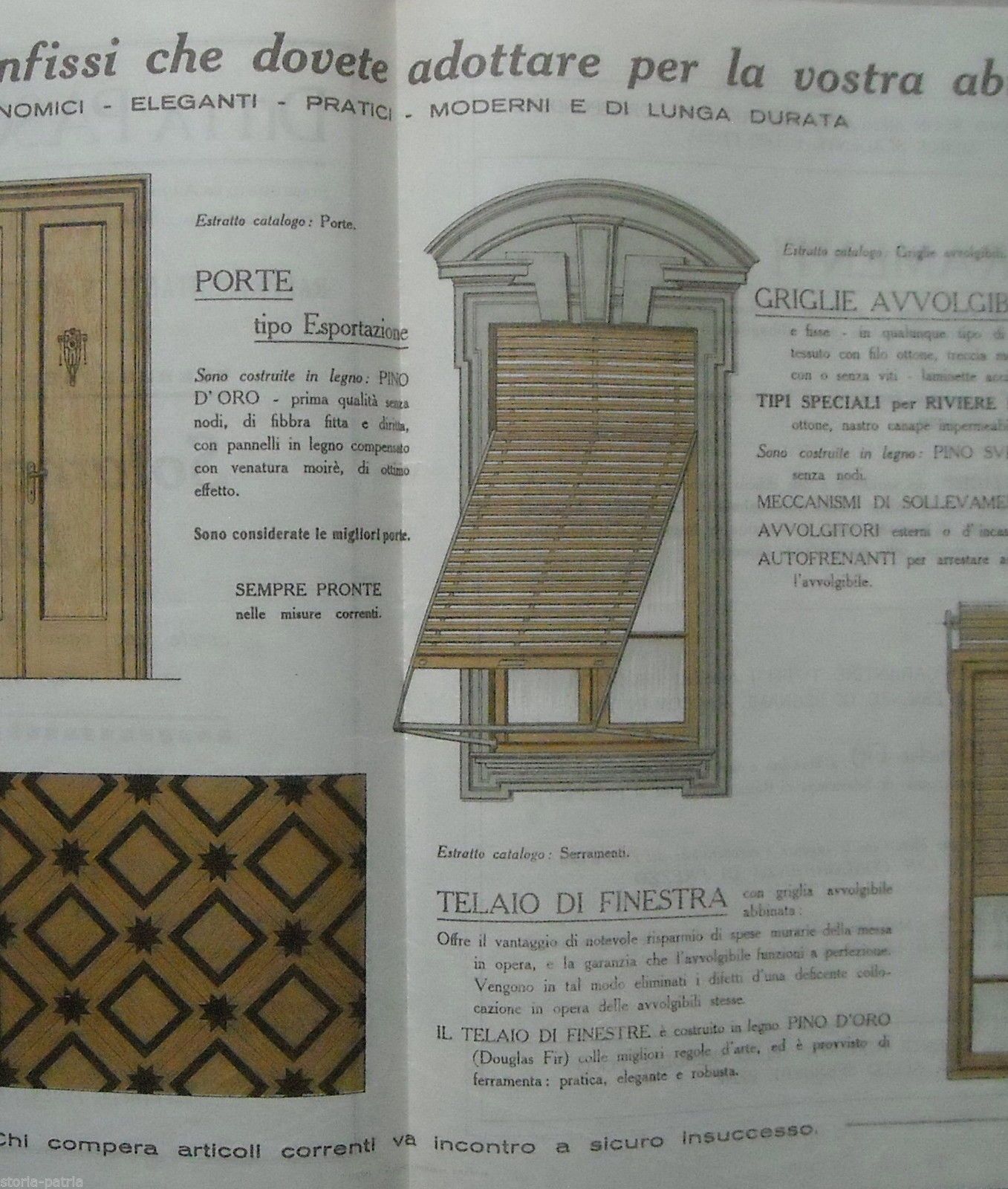 Volantino Pubblicitario Ditta Pasotti Brescia, Infissi In Legno 1920