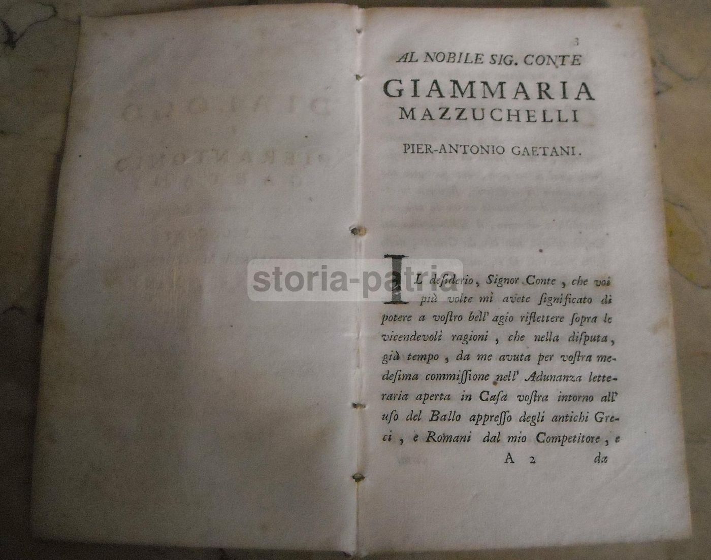 Gaetani: Dialogo Sopra Le Antiche Saltazioni, Venezia 1750 Ca. Edizione Rara