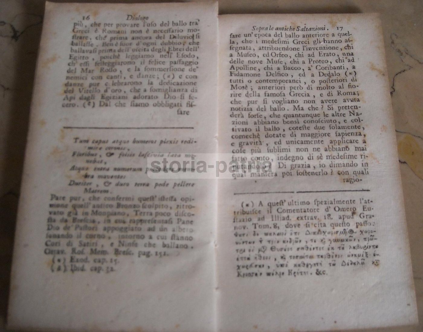 Gaetani: Dialogo Sopra Le Antiche Saltazioni, Venezia 1750 Ca. Edizione Rara