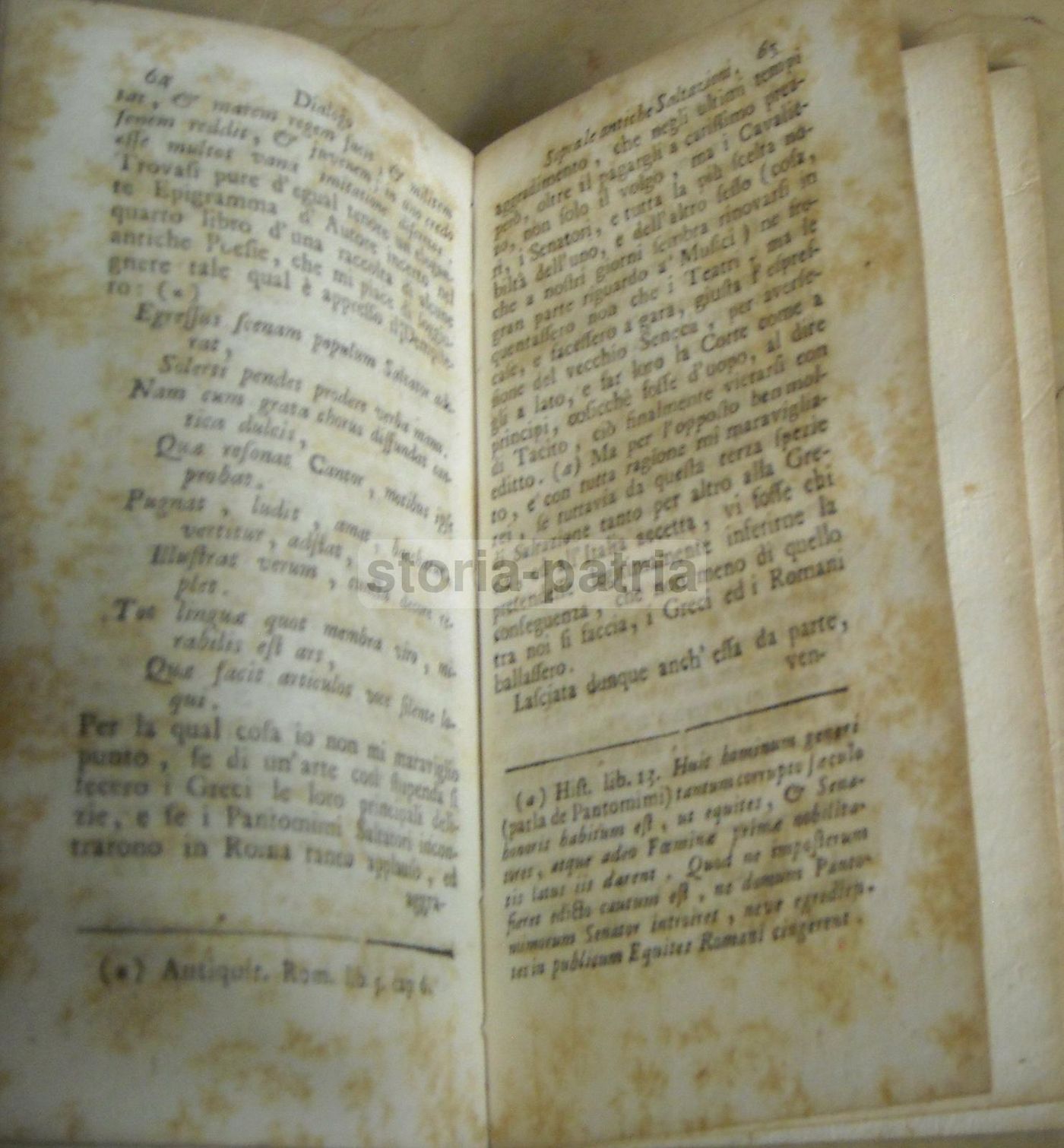 Gaetani: Dialogo Sopra Le Antiche Saltazioni, Venezia 1750 Ca. Edizione Rara