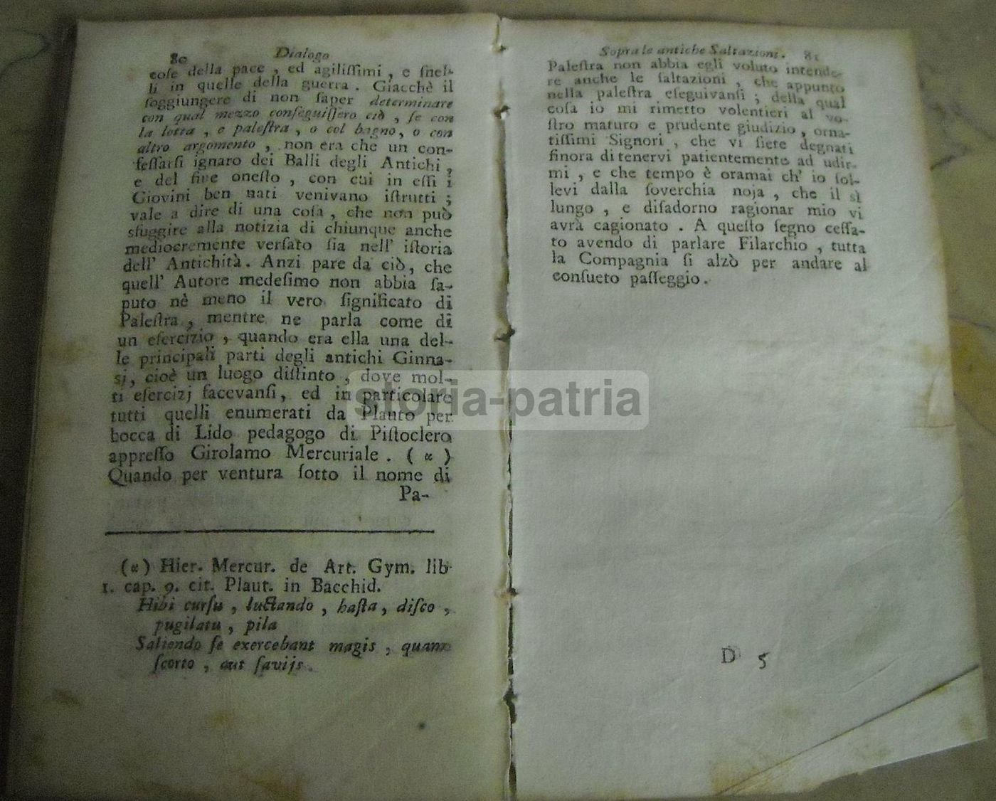 Gaetani: Dialogo Sopra Le Antiche Saltazioni, Venezia 1750 Ca. Edizione Rara