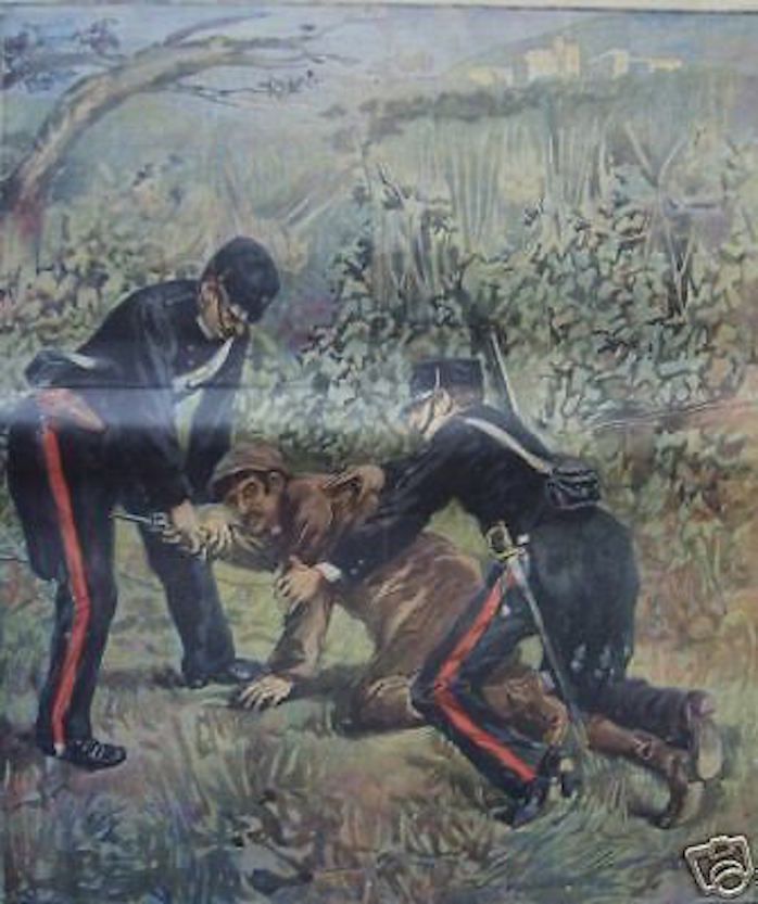 Arresto Del Brigante Musolino Ad Acqualagna, 1901. Illustrazione Originale