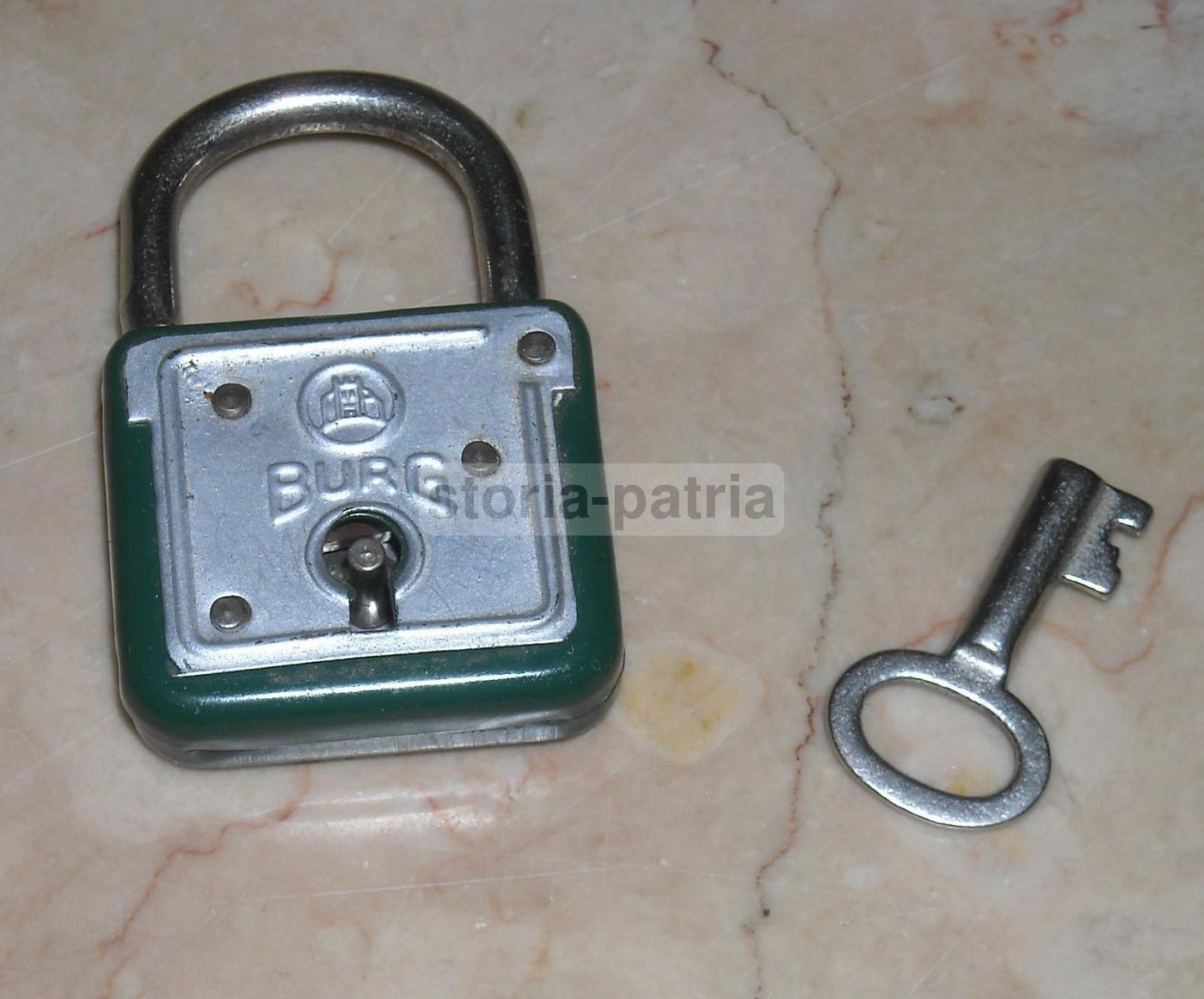 Lucchetto Miniatura Burg Vintage Con Chiave Originale In Metallo