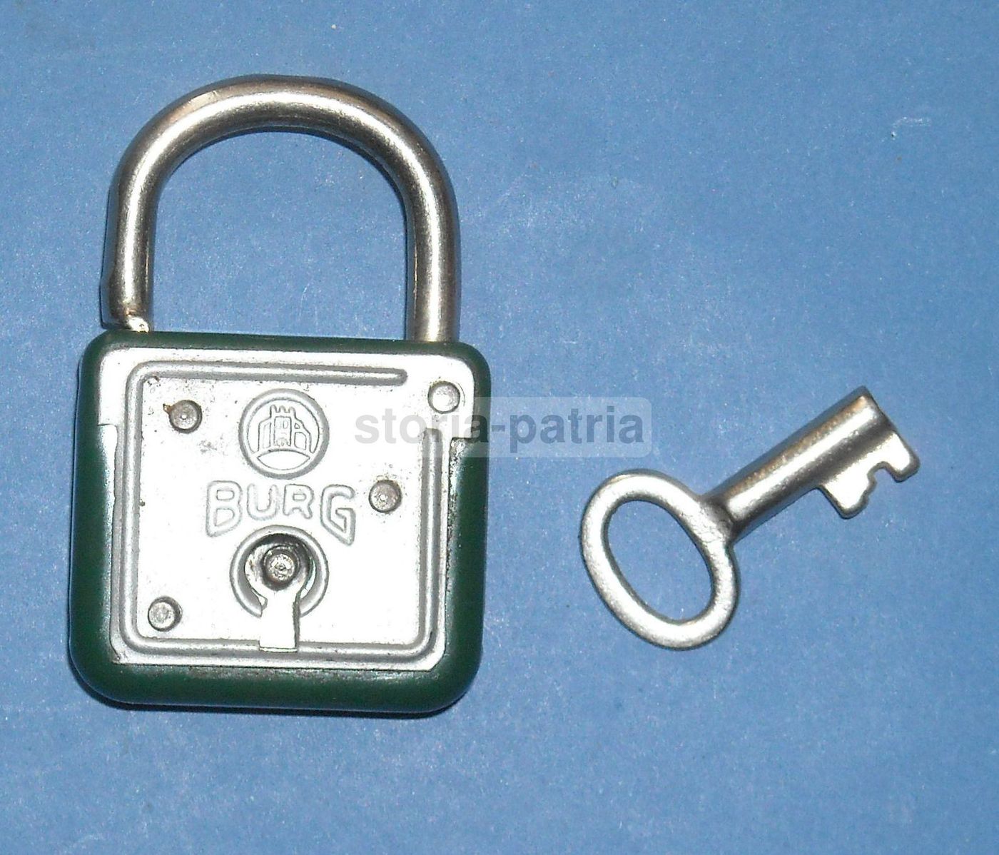 Lucchetto Miniatura Burg Vintage Con Chiave Originale In Metallo