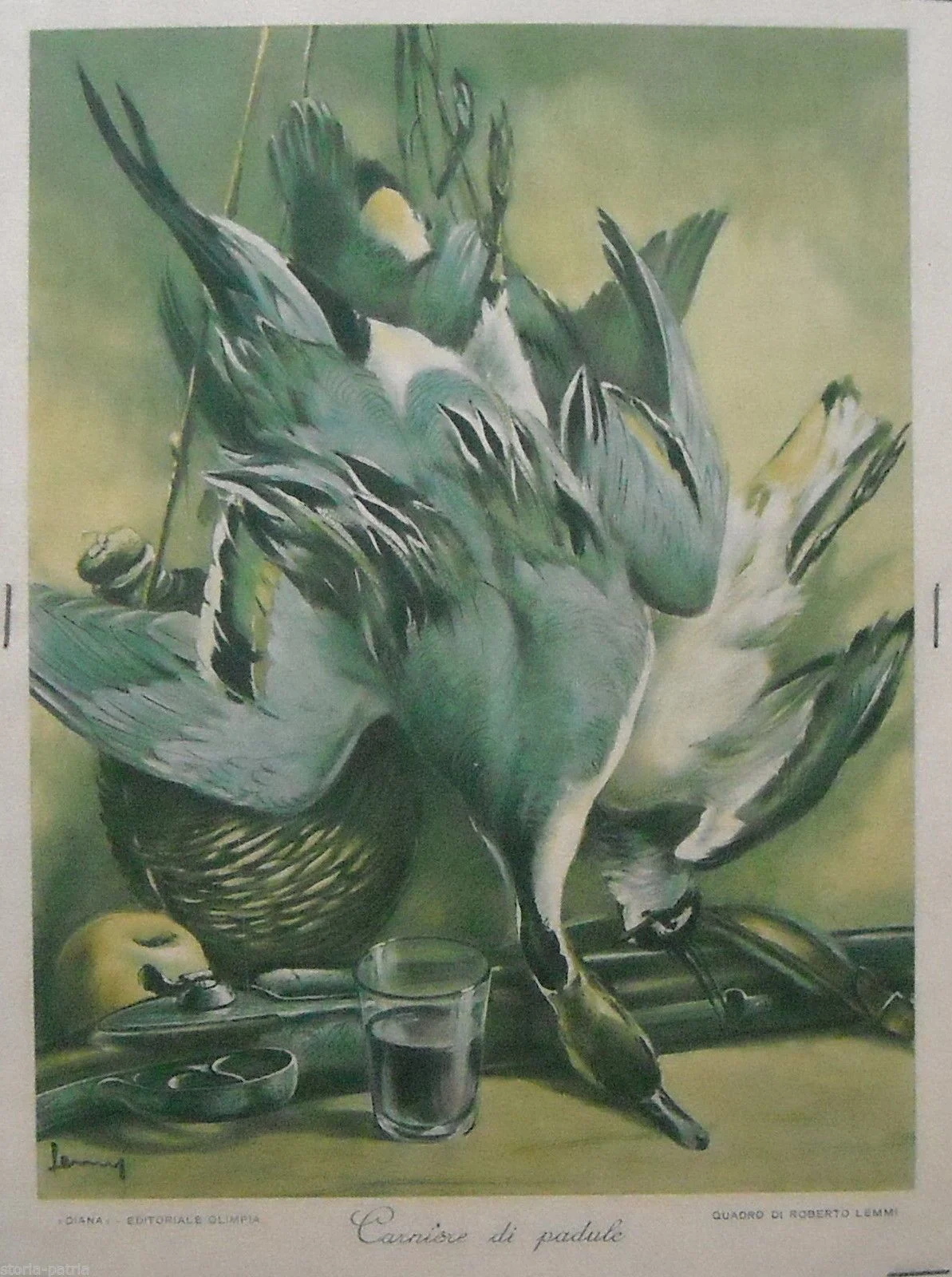 Roberto Lemmi Hunting Prints: Woodcock, Mallard, 1950s