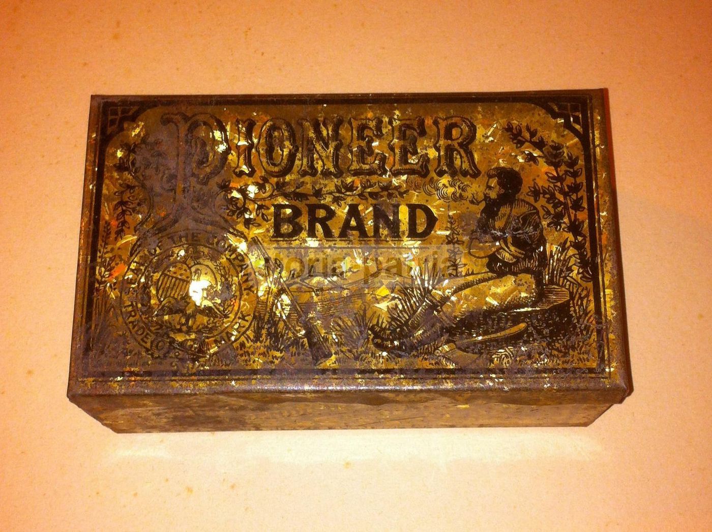 Scatola In Latta Pioneer Golden Flake Cavendish, Circa 1900