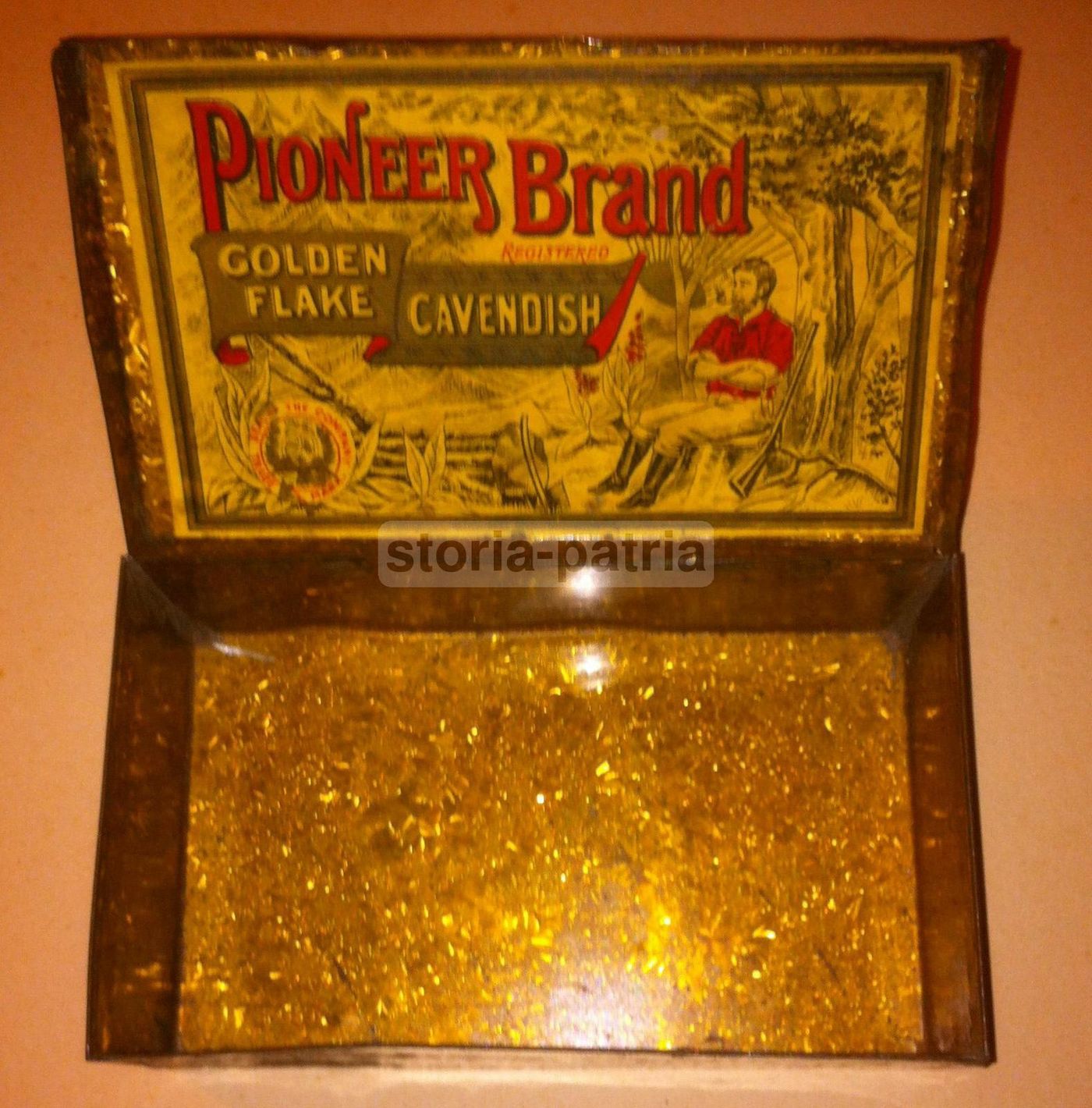 Scatola In Latta Pioneer Golden Flake Cavendish, Circa 1900