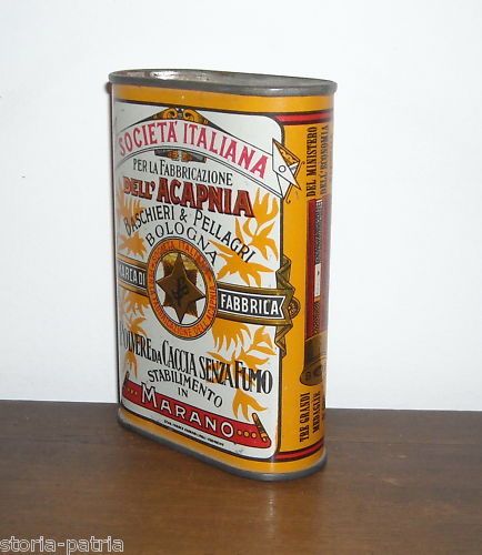 Scatola Latta Polvere Acapnia Baschieri Pellagri Bologna Marano