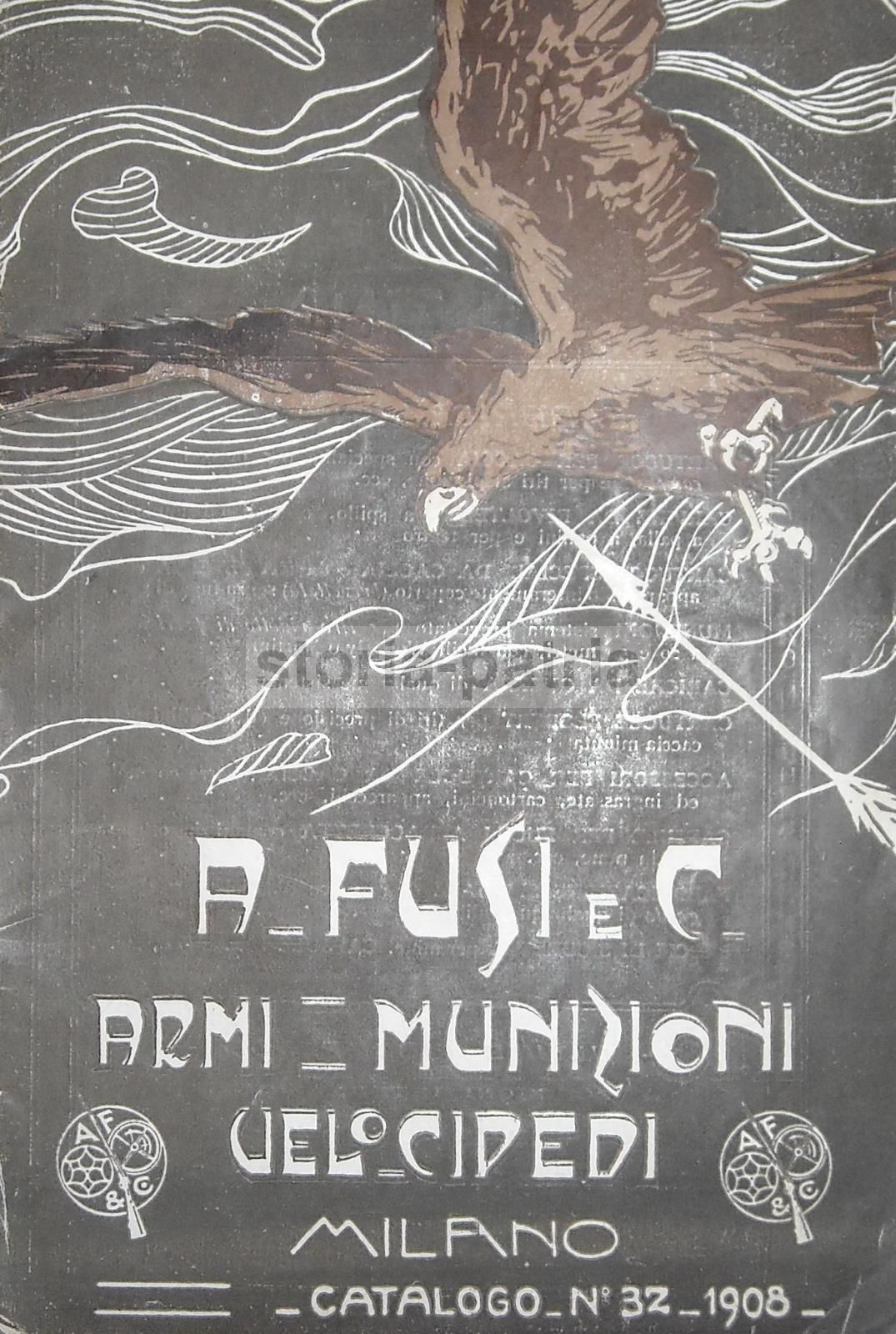 Catalogo Fusi 1908 Armi Munizioni Velocipedi Milano Caccia Biciclette