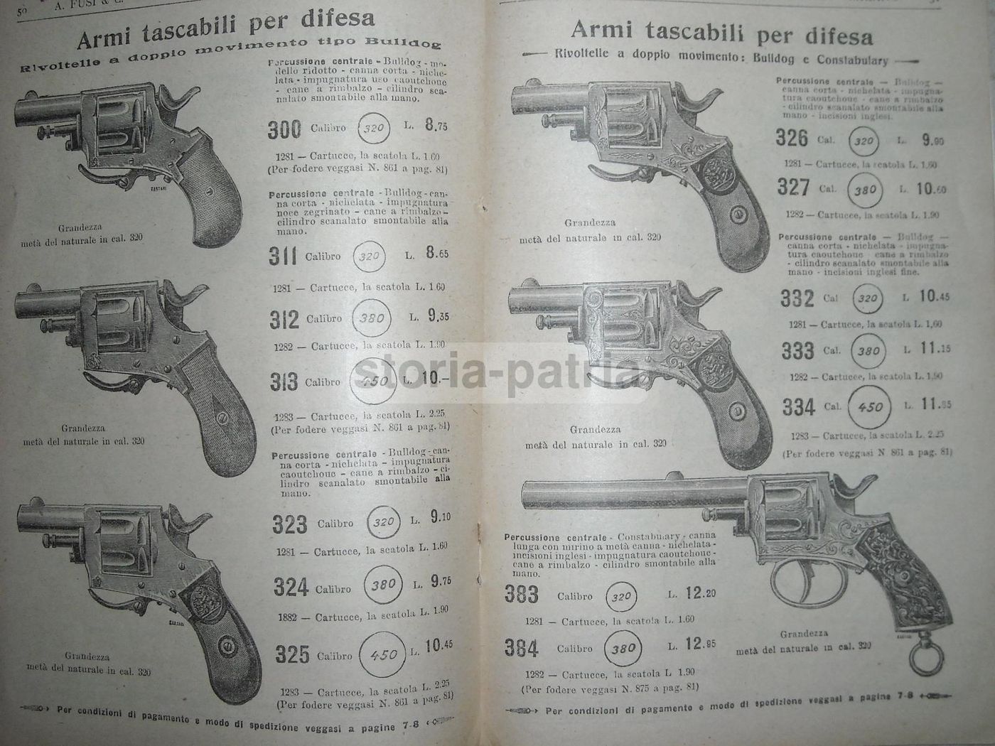 Catalogo Fusi 1908 Armi Munizioni Velocipedi Milano Caccia Biciclette