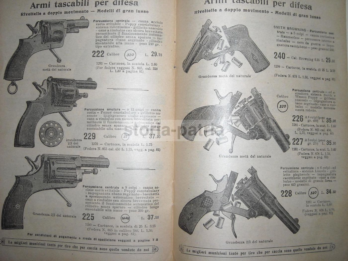Catalogo Fusi 1908 Armi Munizioni Velocipedi Milano Caccia Biciclette
