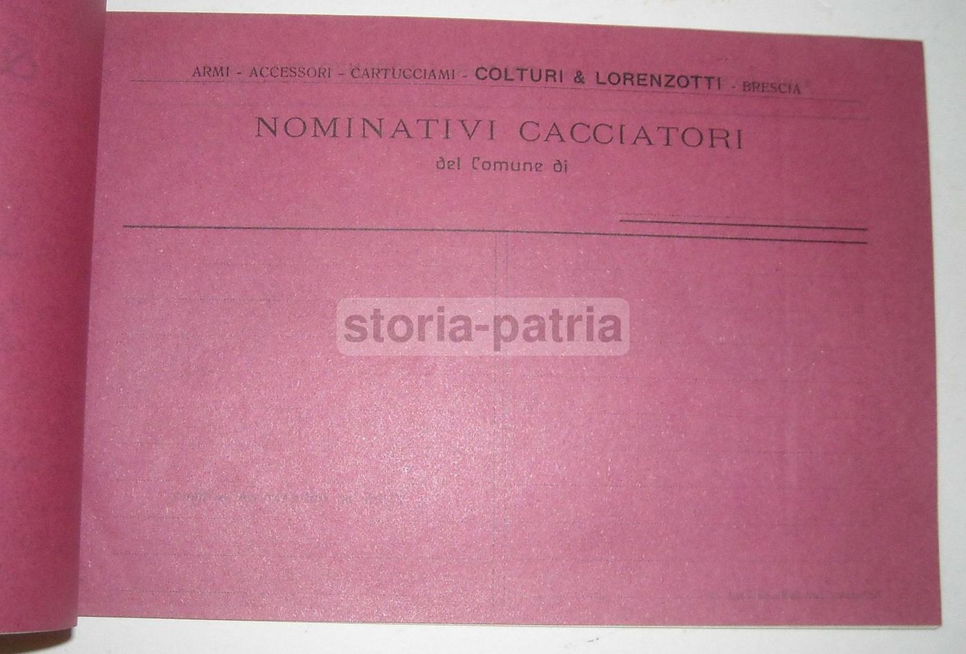 Catalogo Storico Colturi & Lorenzotti Brescia 1908 Fucili Caccia