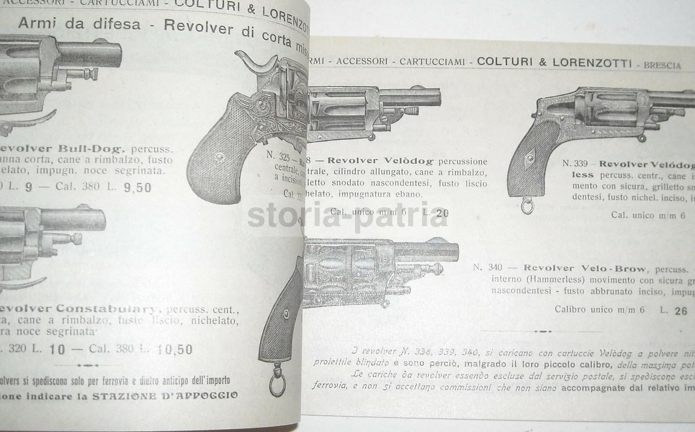 Catalogo Storico Colturi & Lorenzotti Brescia 1908 Fucili Caccia