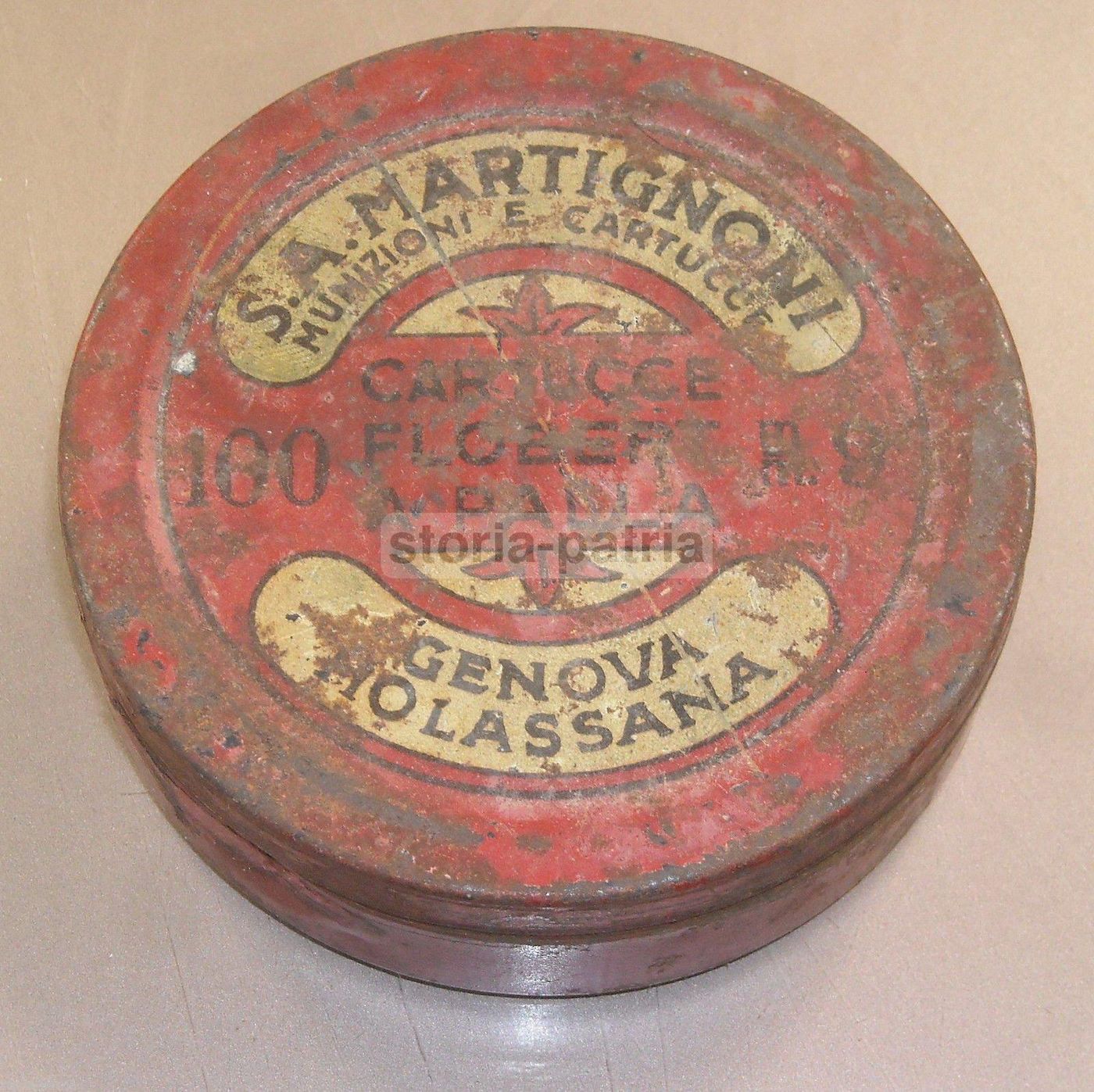 Scatola In Latta Cartucce Flobert Martignoni Genova, Anni '20 '30
