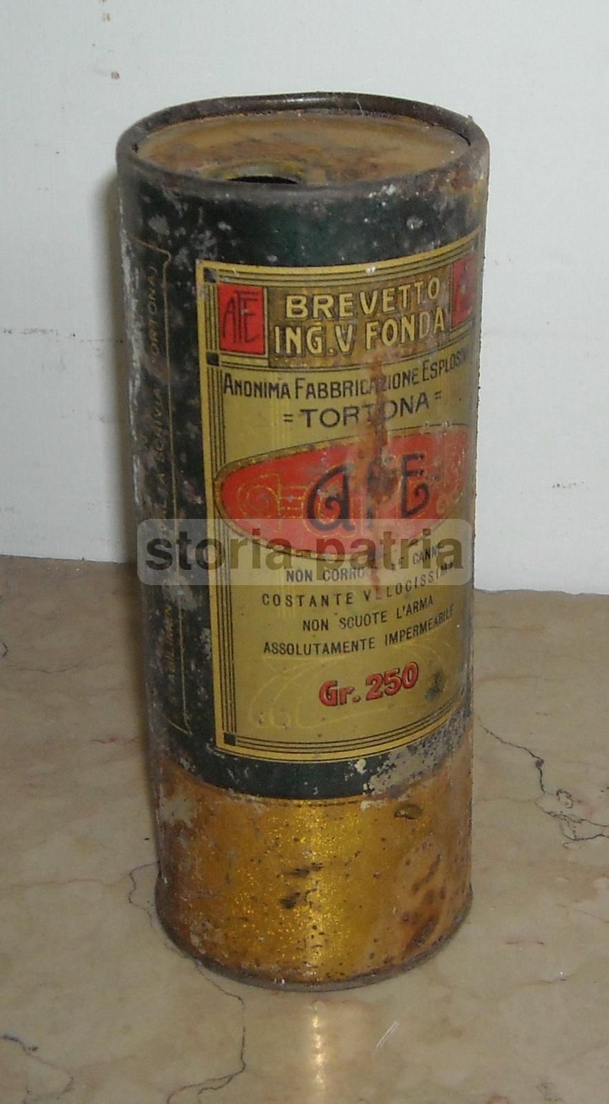 Scatola In Latta Polvere Fonda Tortona Caccia E Tiro, Primo '900