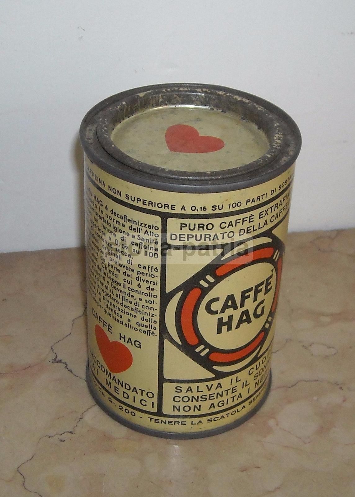 Barattolo Caffè Hag Decaffeinato Vintage Latta Pubblicitaria