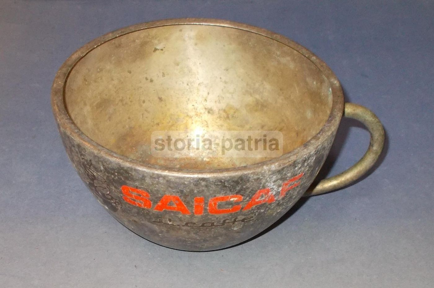 Tazza Pubblicitaria Saicaf Vintage Metallo Argentato Anni '70 '90