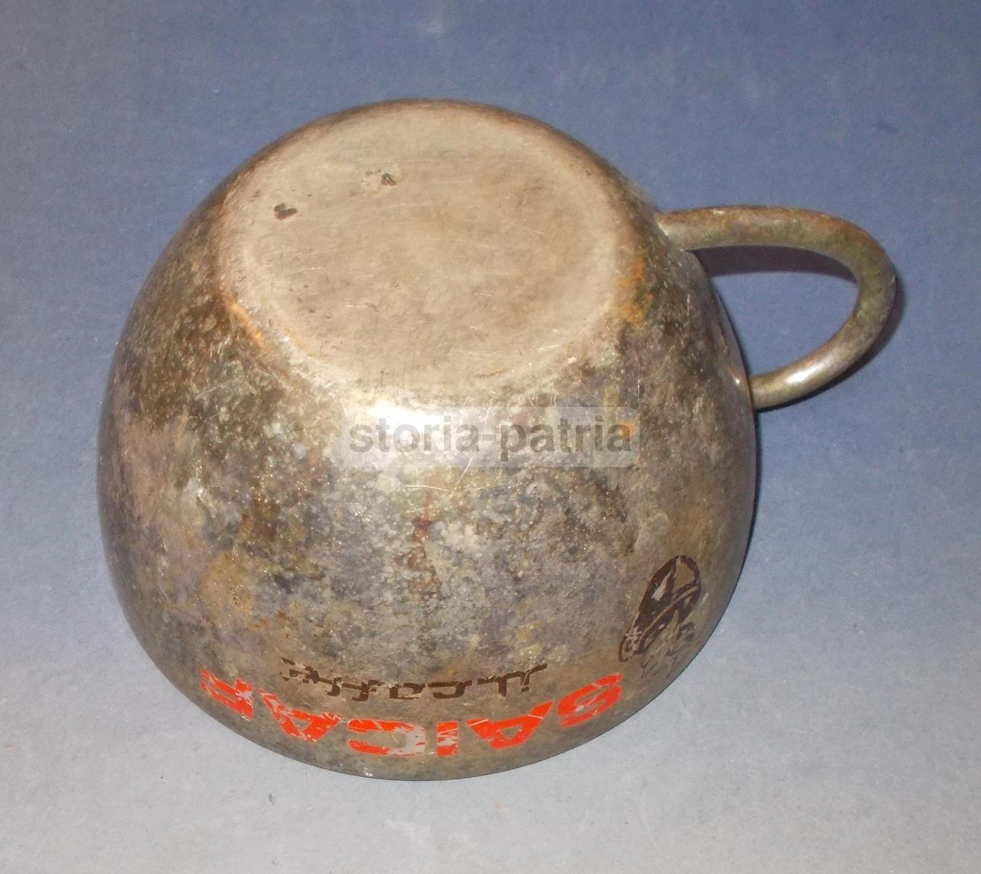 Tazza Pubblicitaria Saicaf Vintage Metallo Argentato Anni '70 '90