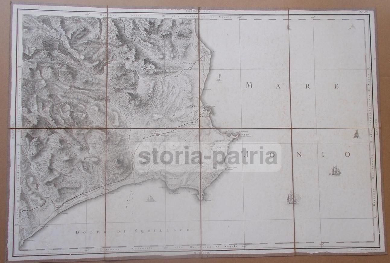 Mappa Antica Calabria Rizzi Zannoni 1789 Cosenza Crotone Belcastro