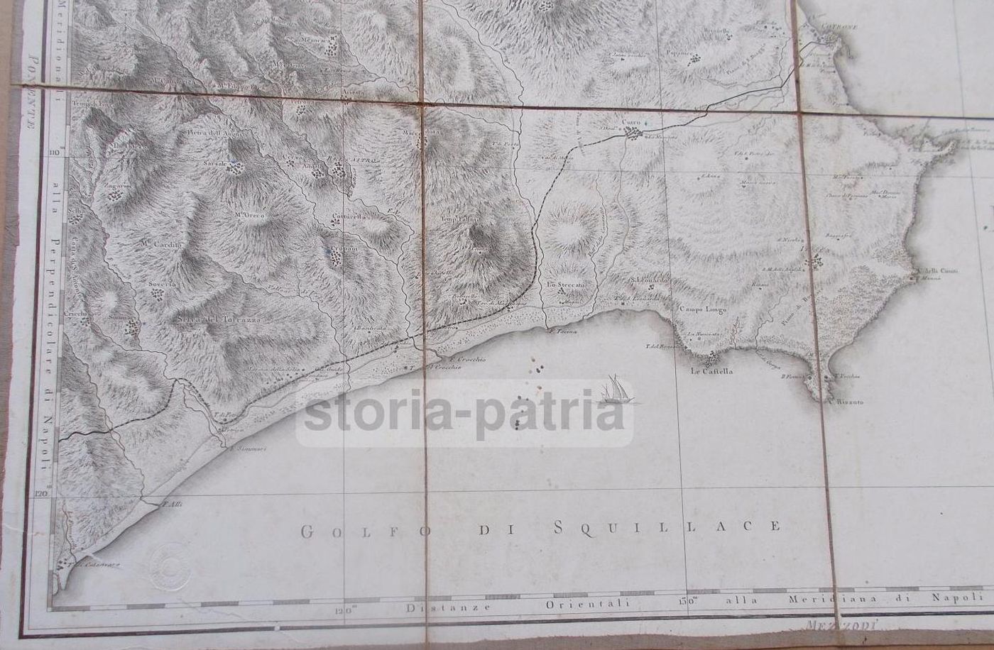 Mappa Antica Calabria Rizzi Zannoni 1789 Cosenza Crotone Belcastro