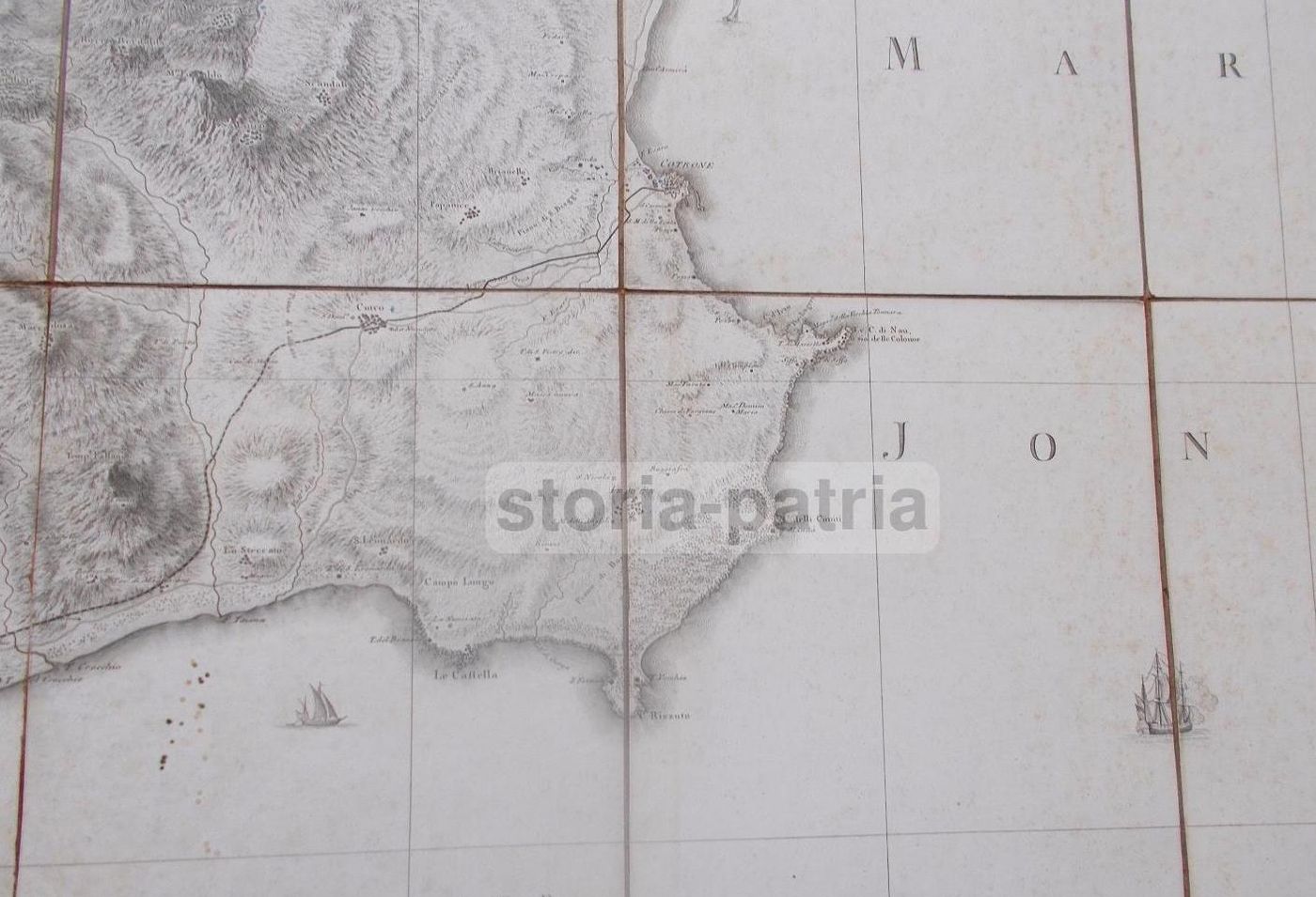 Mappa Antica Calabria Rizzi Zannoni 1789 Cosenza Crotone Belcastro