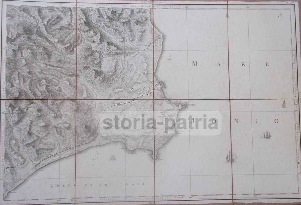 Mappa Antica Calabria Rizzi Zannoni 1789 Cosenza Crotone Belcastro