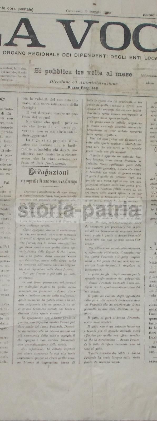 La Voce 1920 Catanzaro: Giornale Dipendenti Enti Locali Calabria