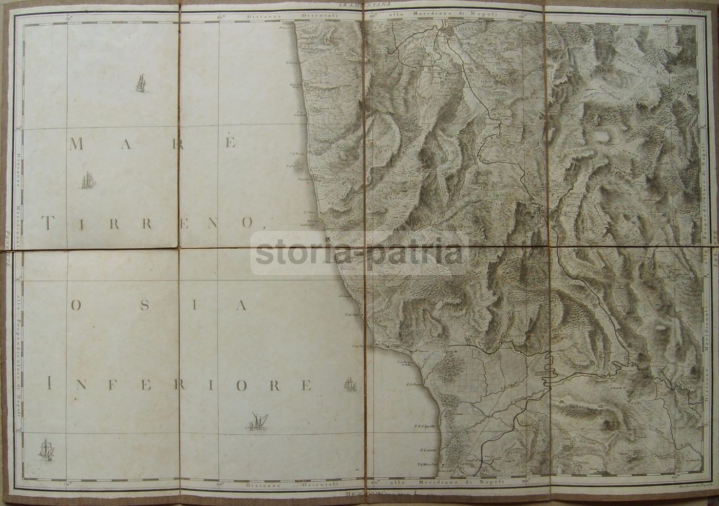 Mappa Antica Della Calabria: Catanzaro, Cosenza E Nicastro, Rizzi Zannoni 1789