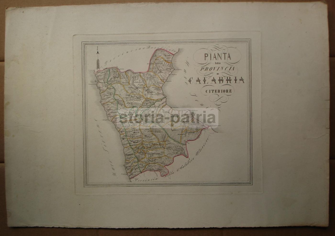 Mappa Antica Della Calabria Citeriore (Cosenza, Rossano, Castrovillari), 1850 Circa