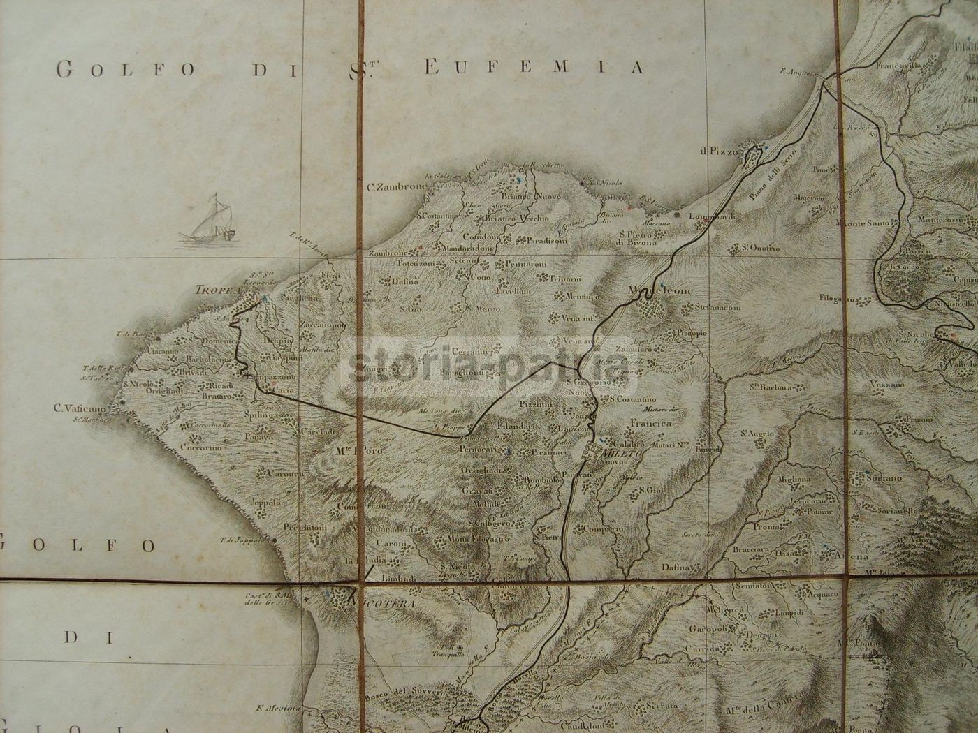 Mappa Della Calabria, 1788: Rizzi Zannoni, Mileto, Tropea, Nicotera, Squillace