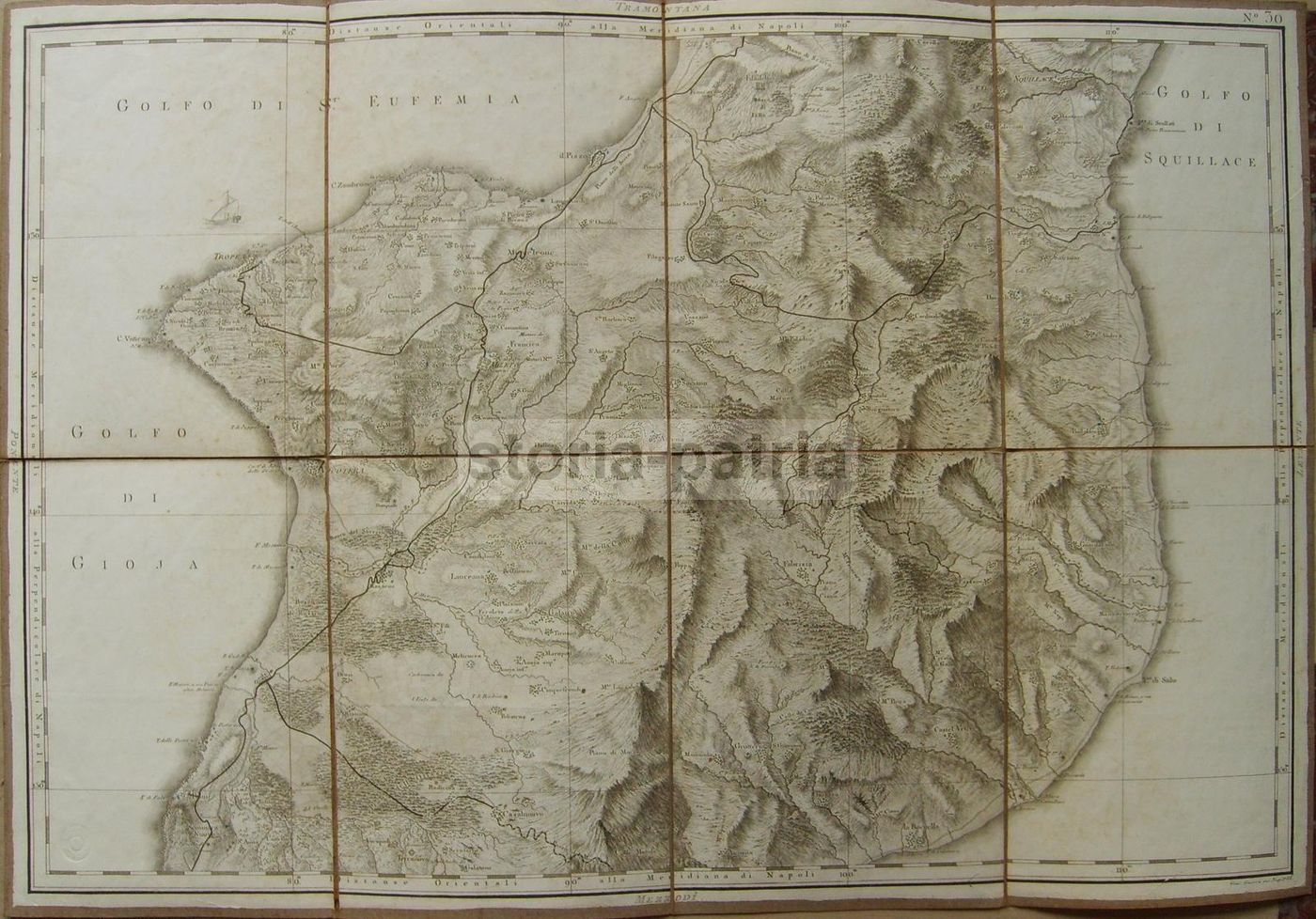 Mappa Della Calabria, 1788: Rizzi Zannoni, Mileto, Tropea, Nicotera, Squillace