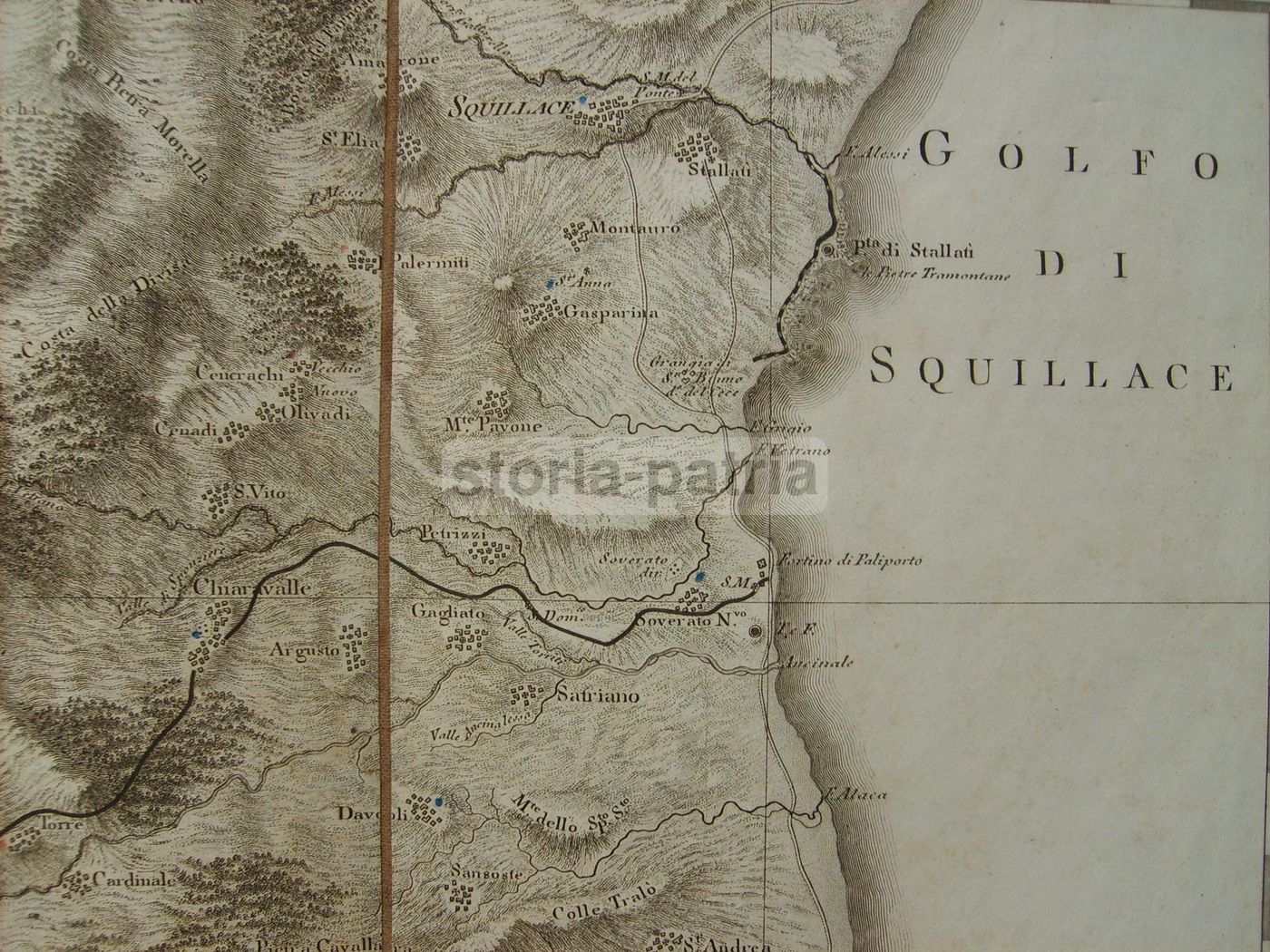 Mappa Della Calabria, 1788: Rizzi Zannoni, Mileto, Tropea, Nicotera, Squillace