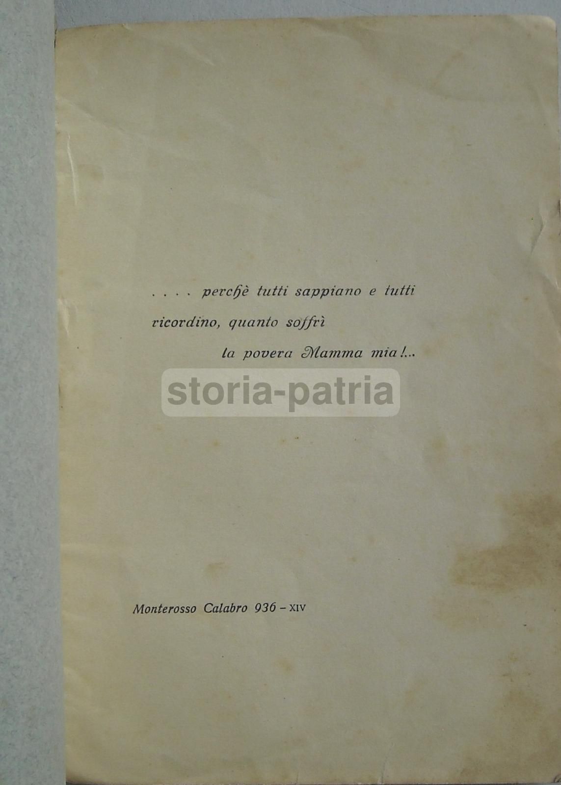 Mamma!... Di Domenico Mancuso: Poesia Dialettale Calabrese 1936