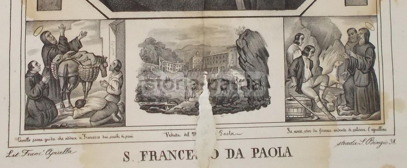 San Francesco Da Paola Stampa Litografica Apicella Napoli 1850