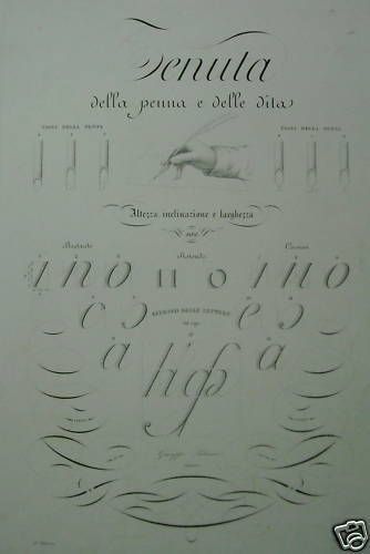 Tavola Antica Di Calligrafia Napoletana, Giuseppe Palermo, Metà XIX Secolo