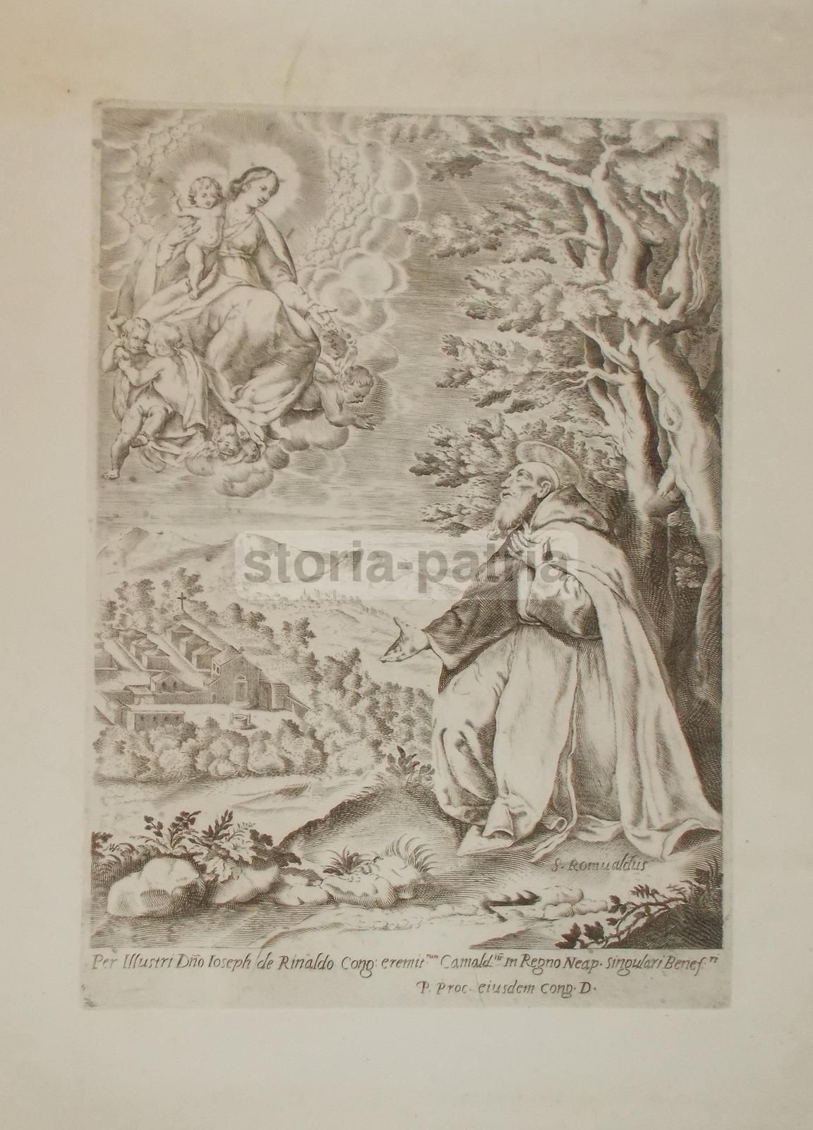 San Romualdo. Incisione Camaldolesi Napoletani De Rinaldo, 1800 Circa