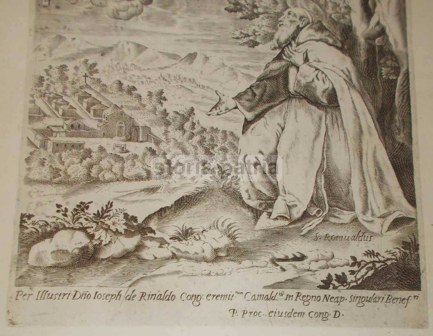 San Romualdo. Incisione Camaldolesi Napoletani De Rinaldo, 1800 Circa